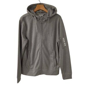 Clique Full Zip Hooded Sweatshirt‎ Blue Origin Logo Gray Activewear Mens Small